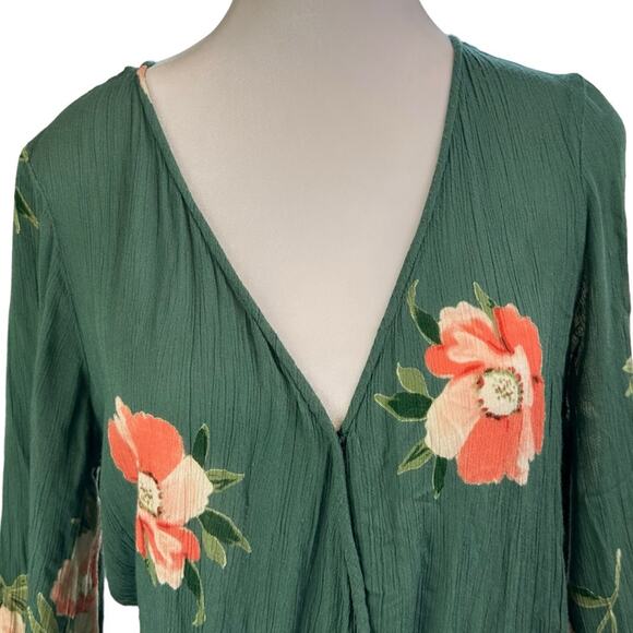 O'Neill Indica Floral Short Romper Green Size Medium - Picture 2 of 10